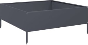 vidaXL vidaXL Podwyższona donica, antracytowa, 100x100x25 cm, stal 6