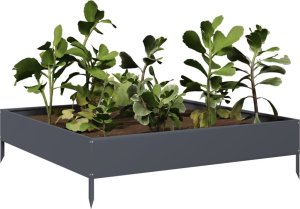 vidaXL vidaXL Podwyższona donica, antracyt, 100x100x26 cm, stal 3