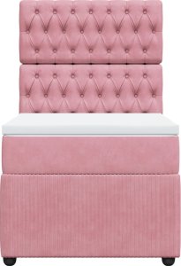 vidaXL Łóżko kontynentalne z materacem, różowe, aksamit, 90x200 cm 4