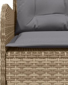 vidaXL 2-cz. zestaw mebli ogrodowych z poduszkami, beżowy, polirattan 6