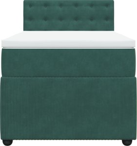 vidaXL Łóżko kontynentalne z materacem, zielone, aksamit, 90x200 cm 4