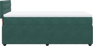 vidaXL Łóżko kontynentalne z materacem, zielone, aksamit, 90x200 cm 9
