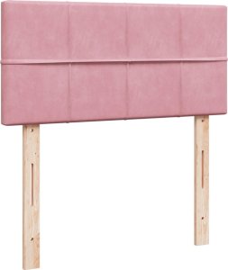 vidaXL Łóżko kontynentalne z materacem, różowe, aksamit, 90x200 cm 5