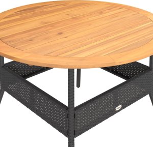 vidaXL 2-cz. zestaw wypoczynkowy do ogrodu, poduszki, czarny rattan PE 5