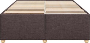 vidaXL Rama łóżka bez materaca, ciemnobrązowa, 140x200 cm, tkanina 4