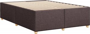 vidaXL Rama łóżka bez materaca, ciemnobrązowa, 140x200 cm, tkanina 6