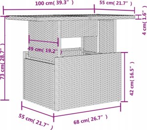 vidaXL 7-cz. zestaw wypoczynkowy do ogrodu, z poduszkami, jasnoszary 11