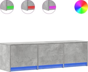 vidaXL vidaXL Szafka TV z LED, szarość betonu, 140x34x40 cm 2