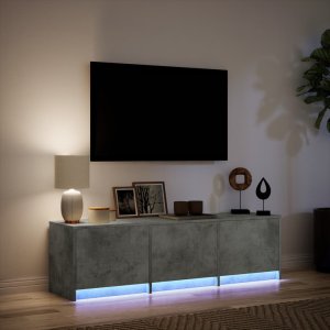 vidaXL vidaXL Szafka TV z LED, szarość betonu, 140x34x40 cm 5