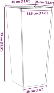 vidaXL Donica ogrodowa, 35x35x75 cm, stal ocynkowana 10