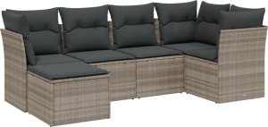 vidaXL vidaXL 6-cz. zestaw mebli ogrodowych, z poduszkami, jasnoszary 2