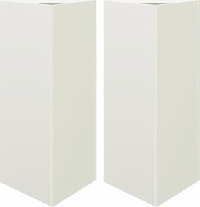 vidaXL vidaXL Donice ogrodowe, 2 szt., białe, trójkątne, 40x34,5x70 cm, stal 2