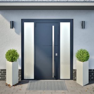 vidaXL vidaXL Donice ogrodowe, 2 szt., białe, trójkątne, 40x34,5x70 cm, stal 3