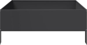 vidaXL vidaXL Podwyższona donica, czarna, 100x100x25 cm, stal 5