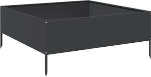 vidaXL vidaXL Podwyższona donica, czarna, 100x100x25 cm, stal 6