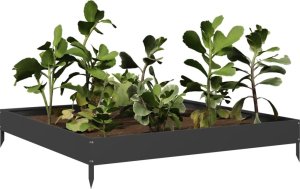 vidaXL vidaXL Podwyższona donica, czarna, 100x100x18,5 cm, stal 3