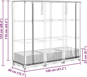 vidaXL vidaXL Podwyższona donica ze szklarnią, wygląd rattanu, 120x40x123 cm 9