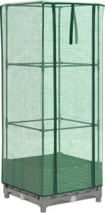 vidaXL vidaXL Podwyższona donica ze szklarnią, wygląd rattanu, 40x40x123 cm 2