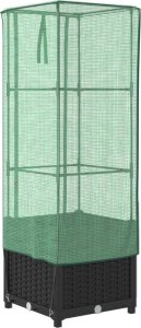 vidaXL vidaXL Podwyższona donica ze szklarnią, wygląd rattanu, 40x40x139 cm 6