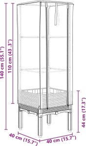 vidaXL vidaXL Podwyższona donica ze szklarnią, wygląd rattanu, 40x40x140 cm 9