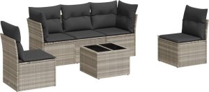 vidaXL 6-cz. zestaw mebli ogrodowych, z poduszkami, jasnoszary 2