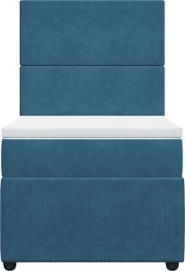 vidaXL Łóżko kontynentalne z materacem, niebieskie, aksamit, 90x200 cm 4