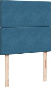 vidaXL Łóżko kontynentalne z materacem, niebieskie, aksamit, 90x200 cm 7