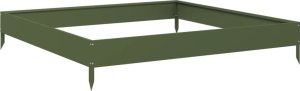 vidaXL vidaXL Podwyższona donica, oliwkowa, 100x100x18,5 cm, stal 2