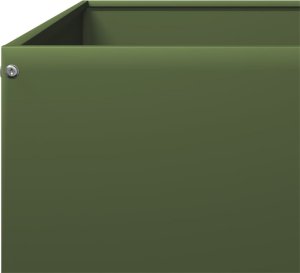 vidaXL vidaXL Podwyższona donica, oliwkowa, 100x100x18,5 cm, stal 7