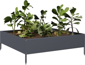 vidaXL vidaXL Podwyższona donica, antracytowa, 100x100x33,5 cm, stal 3