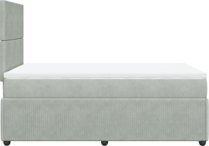 vidaXL Łóżko kontynentalne z materacem, jasnoszare, 120x200cm, aksamit 5