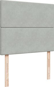 vidaXL Łóżko kontynentalne z materacem, jasnoszare, 120x200cm, aksamit 7