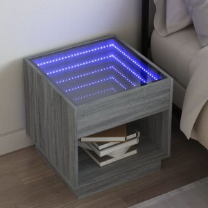 vidaXL vidaXL Stolik kawowy z LED Infinity, szary dąb sonoma, 50x50x50 cm 1