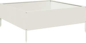 vidaXL vidaXL Podwyższona donica, biała, 100x100x25 cm, stal 2