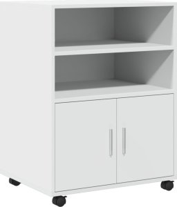 vidaXL Szafka na kółkach, biała, 60x48x81 cm 2