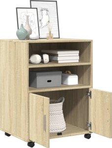 vidaXL vidaXL Szafka na kółkach, dąb sonoma, 60x48x81 cm 3