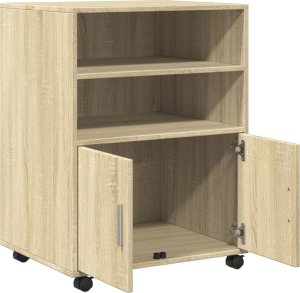 vidaXL vidaXL Szafka na kółkach, dąb sonoma, 60x48x81 cm 7