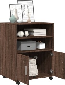 vidaXL vidaXL Szafka na kółkach, brązowy dąb, 60x48x81 cm 3