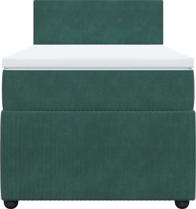 vidaXL Łóżko kontynentalne z materacem, zielone, aksamit, 90x200 cm 4