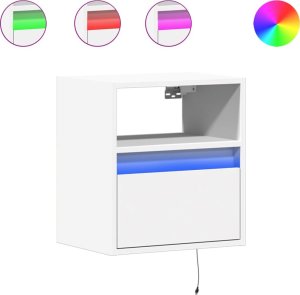 vidaXL vidaXL Ścienne szafki TV z LED, 2 szt., białe, 41x31x45 cm 2