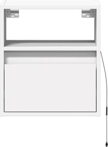 vidaXL vidaXL Ścienne szafki TV z LED, 2 szt., białe, 41x31x45 cm 6