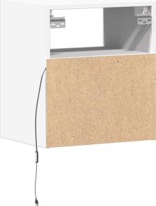 vidaXL vidaXL Ścienne szafki TV z LED, 2 szt., białe, 41x31x45 cm 8