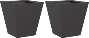 vidaXL vidaXL Donice ogrodowe, 2 szt., czarne, 30x30x30 cm, stalowe 2