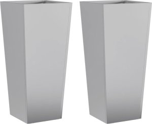 vidaXL Donice ogrodowe, 2 szt., 35x35x75 cm, galwanizowana stal 2