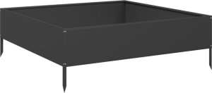 vidaXL vidaXL Podwyższona donica, czarna, 100x100x33,5 cm, stal 2