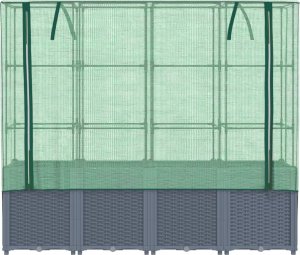 vidaXL vidaXL Podwyższona donica ze szklarnią, wygląd rattanu, 160x40x153 cm 4