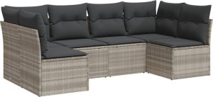 vidaXL vidaXL 6-cz. zestaw mebli ogrodowych, z poduszkami, jasnoszary 2