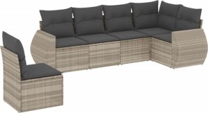 vidaXL vidaXL 6-cz. zestaw mebli ogrodowych, z poduszkami, jasnoszary 2