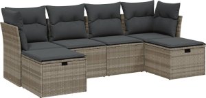 vidaXL vidaXL 6-cz. zestaw mebli ogrodowych, z poduszkami, jasnoszary 2