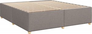 vidaXL Łóżko kontynentalne z materacem, taupe, tkanina, 180x200 cm 8